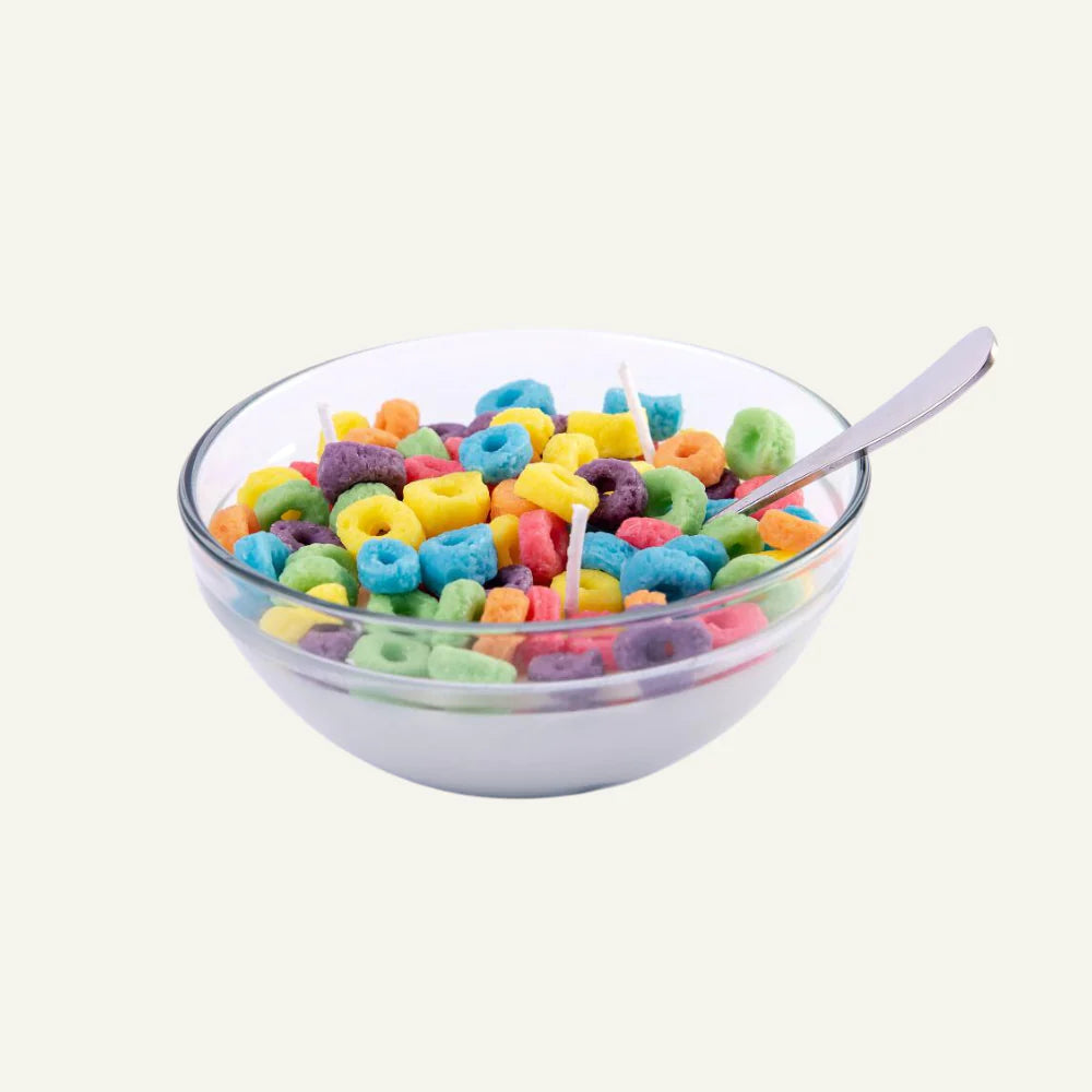 Froot Loops Cereal Candle bowl from Southlake Gifts Canada, the best cereal candle brand and maker in Canda 