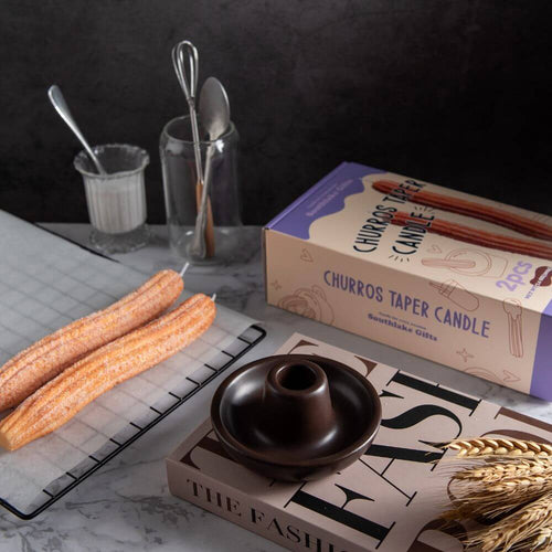 Ignite the magic of Disneyland in your home with our Churros Taper Candle Set - a whimsical touch for Disney Park aficionados